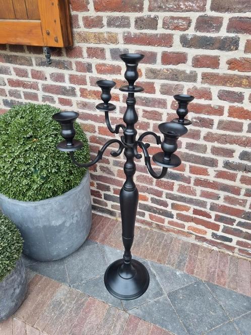 Landelijke kandelaar/kaarsenhouder, Huis en Inrichting, Woonaccessoires | Kandelaars en Kaarsen, Kandelaar, Zwart, Ophalen of Verzenden