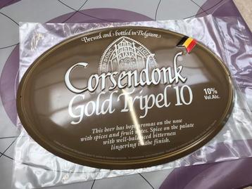 Corsendonk gold reclamebord+sleutelhanger/stoppentrekker beschikbaar voor biedingen