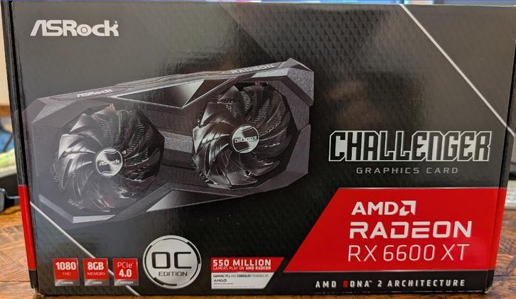 Radeon ASRock Challenger RX 6600 XT 8 GB, Computers en Software, Videokaarten, Zo goed als nieuw, AMD, PCI-Express 4.0, GDDR6