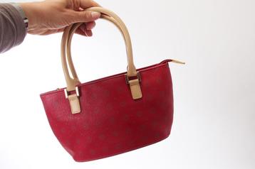 Rood/beige afgewerkt handtasje David Jones beschikbaar voor biedingen