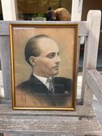 Antieke portrettekening van de hand van John Janssens, 1943, Antiek en Kunst, Ophalen