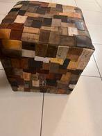 Poef (leer) 40/40/40, Maison & Meubles, Accessoires pour la Maison | Coffres, Enlèvement, Comme neuf