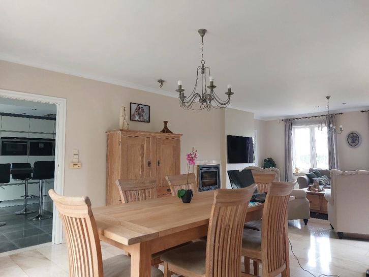 Eetkamer in massief eik, Huis en Inrichting, Complete eetkamers, Gebruikt, Ophalen