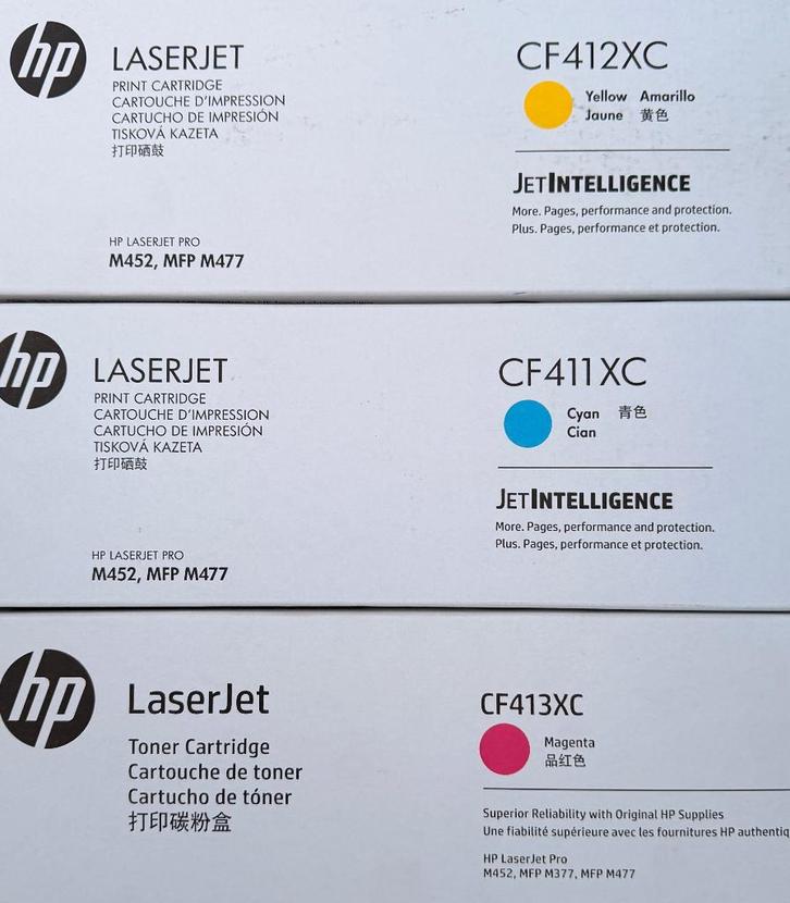 HP toner set voor M452, MFP377, MFP M477, Informatique & Logiciels, Fournitures d'imprimante, Neuf, Toner, Enlèvement