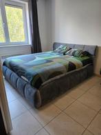 Lit Coffre California IconX Velours Gris + matelas état neuf, Gris, Comme neuf, Enlèvement, 200 cm