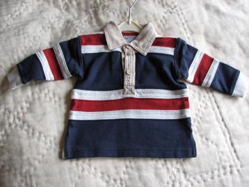 Donkerblauwe gestreepte baby jongens polo, 6 maand, 68 beschikbaar voor biedingen