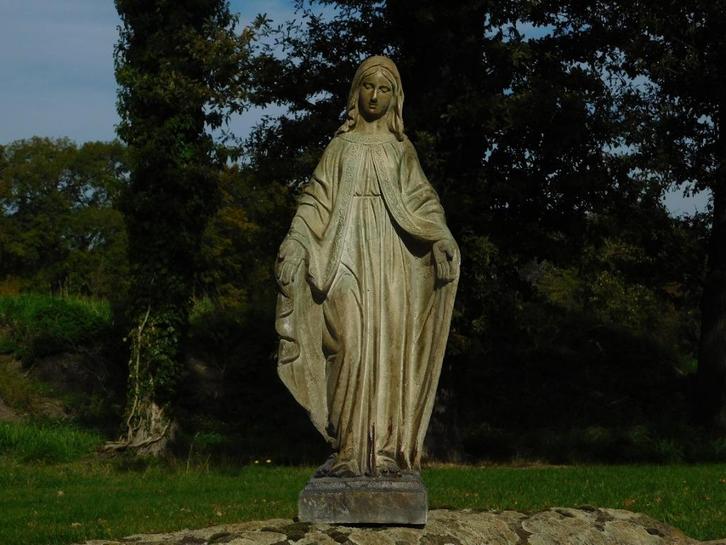 Beeld Maria - robuust - polystone - ecru, Antiek en Kunst, Antiek | Religieuze voorwerpen, Ophalen of Verzenden