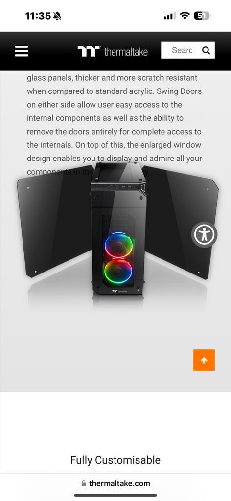 Thermaltake Case View 71 TG RGB Edition, Computers en Software, Desktop Pc's, Zo goed als nieuw, Ophalen