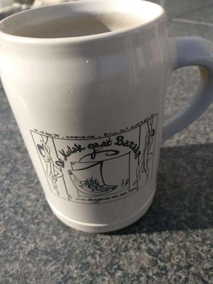 Vintage Kulak mok 'De Kulak gaat banaan '95, Antiek en Kunst, Curiosa en Brocante, Ophalen of Verzenden
