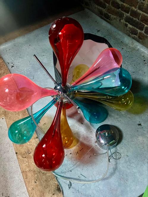 Luminaire design, Huis en Inrichting, Lampen | Kroonluchters, Gebruikt, Glas, Metaal, Ophalen