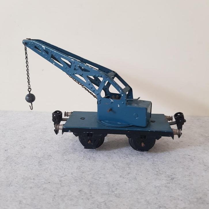 Marklin wagon met  kraan in blik, spoor 0, Antiquités & Art, Antiquités | Jouets, Enlèvement ou Envoi