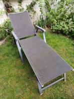 Ligstoel met kussen voor tuin of terras, Tuin en Terras, Ligbedden, Ophalen, Gebruikt, Metaal, Verstelbaar