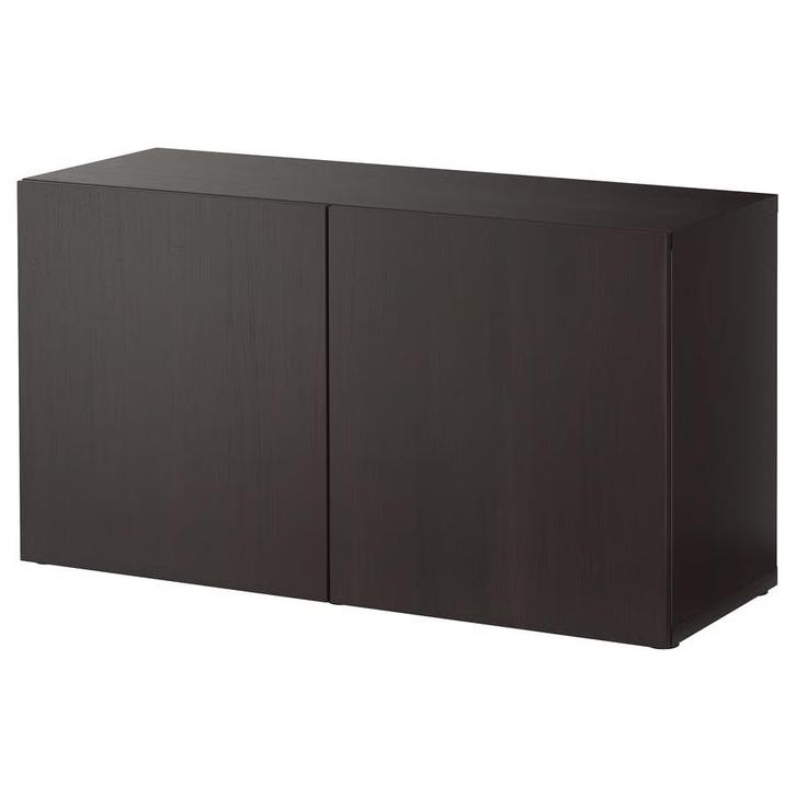 2x IKEA BESTÅ wandkast zwartbruin 120x42x64 cm, Huis en Inrichting, Kasten | Wandmeubels, Zo goed als nieuw, Met deur(en), Met plank(en)