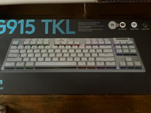 Logitech g915 tkl blanc sans fil, Computers en Software, Toetsenborden, Zo goed als nieuw, Azerty, Draadloos, Gaming toetsenbord