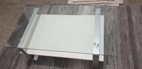 Table basse en verre, Huis en Inrichting, Tafels | Salontafels, Zo goed als nieuw, Minder dan 50 cm, 50 tot 100 cm, 100 tot 150 cm