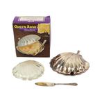 Vintage Coquille Schelp Boterschaal Mes Verzilverd Metaal Qu, Antiek en Kunst, Antiek | Servies los, Ophalen of Verzenden
