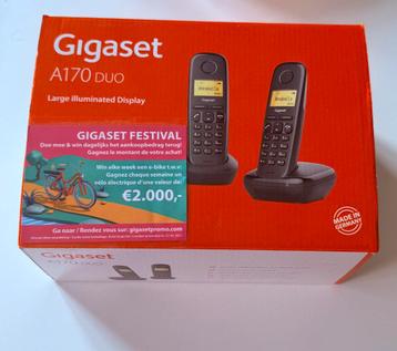 TÉLÉPHONE SANS FIL GIGASET A170 DUO BLACK, Enlèvement ou Envoi, Neuf, À Faible Émission d'Ondes