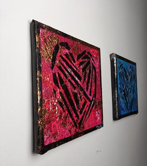 Het duo "Heart of Fire” en "Heart of Ice”, Antiek en Kunst, Kunst | Schilderijen | Abstract, Ophalen of Verzenden