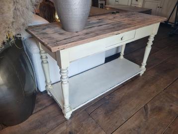 Masief houten sidetable/wandconsole  beschikbaar voor biedingen