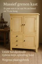 Tv/opbergkast in massief hout – uniek handgemaakt stuk, Enlèvement, Utilisé