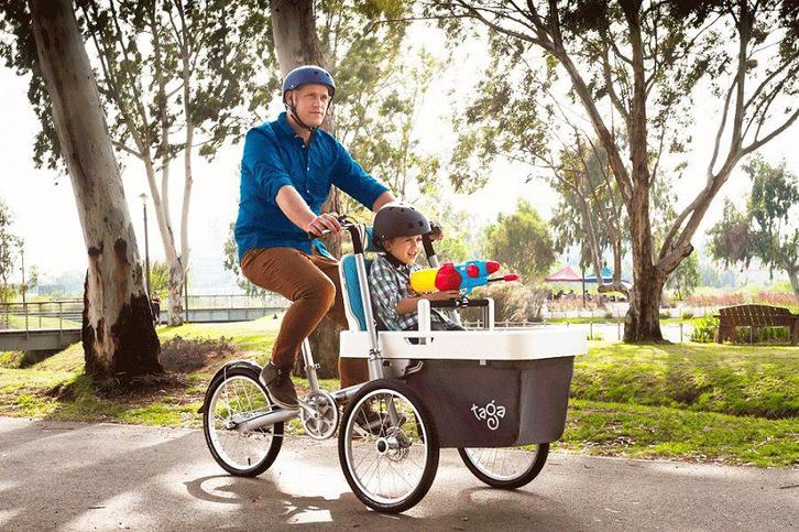 Elektrische Taga bakfiets, demonteerbaar en amper gebruikt, Fietsen en Brommers, Fietsen | Vouwfietsen, Nieuw, Deels opvouwbaar