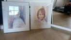 Twee aquarelllen van kinderportret, Antiek en Kunst, Ophalen of Verzenden