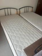 2 x 1-persoonsbed met matras, kleur zwart metaal, Huis en Inrichting, Slaapkamer | Bedden, Ophalen, 90 cm, Eenpersoons, Zwart