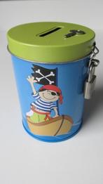 Spaarpot Piraat voor kinderen, Metaal of Blik, Strip- of Tekenfilmfiguur, Ophalen of Verzenden, Zo goed als nieuw