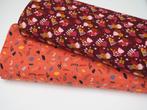 3328) 150x50cm jogging bloemen bordeaux / Alpenfleece koraal, Hobby en Vrije tijd, 120 cm of meer, Nieuw, Ophalen of Verzenden