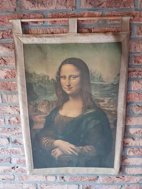 Oude Wand decoratie Mona Lisa schilderij op doek  72cm, Huis en Inrichting, Woonaccessoires | Wanddecoraties, Gebruikt, Ophalen of Verzenden