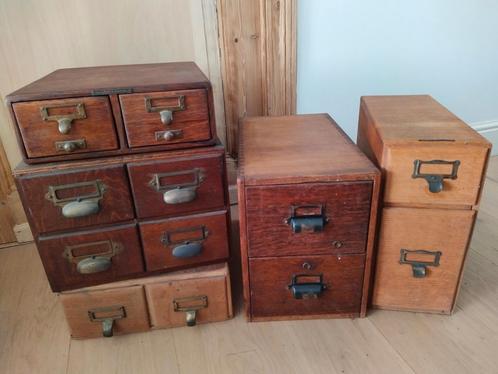 Archief - Fichebak - Kaartenkast - Engels, Huis en Inrichting, Woonaccessoires | Overige, Gebruikt, Ophalen