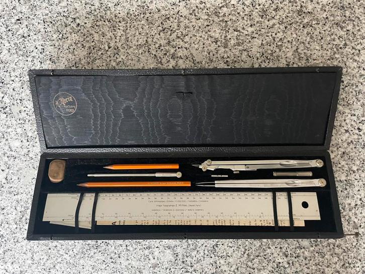 Kaartpasser - navigatiekit - H.Morin - scheepspasser, Antiquités & Art, Antiquités | Autres Antiquités, Enlèvement