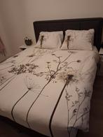 Boxspring160cm , donker grijze achterwand 10cm, Gris, Tissu, Enlèvement, Utilisé