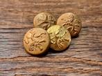 4 oude koperen knopen Belgische strijdkrachten, begin 1900, Verzamelen, Ophalen of Verzenden, Landmacht, Kleding of Schoenen