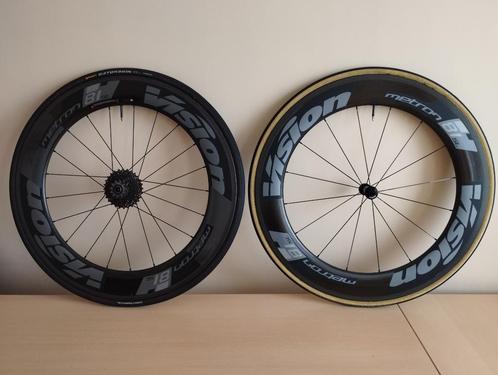 Roues vélo carbone Vision Metron 81 SL 80mm à patins, boyaux, Fietsen en Brommers, Fietsonderdelen, Zo goed als nieuw, Racefiets