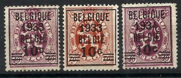 België 1933 Heraldieke leeuw m. waardeverandering OBP 375a** beschikbaar voor biedingen