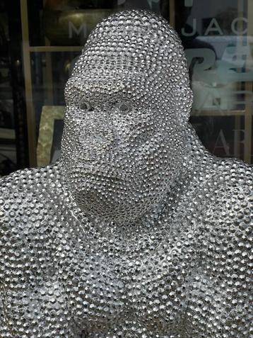 UNIEK XXL Gorilla Art design object polyresin diamant effect