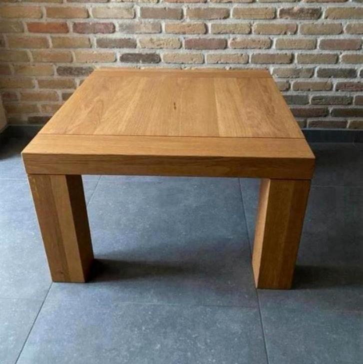 Massief eiken salontafel 70 x 70 cm, Huis en Inrichting, Tafels | Salontafels, Zo goed als nieuw, Minder dan 50 cm, 50 tot 100 cm