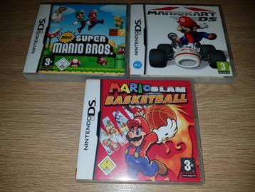 3 Mario spelletjes Nintendo DS. 