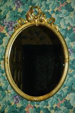 Miroir ovale avec encadrement doré 19 ème, Antiquités & Art, Enlèvement, Ovale, Moins de 50 cm, Moins de 100 cm
