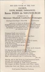 Adel-Baron Peers, Verzamelen, Bidprentjes en Rouwkaarten, Verzenden