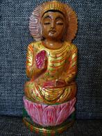 Statue de Bouddha belle statue de Bouddha en bois  15cm 1960, Comme neuf, Enlèvement ou Envoi