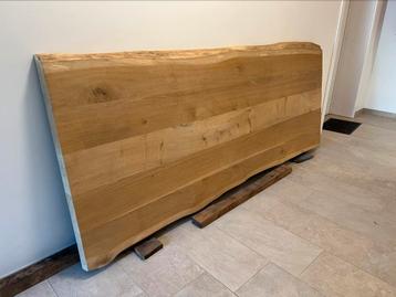 Vol eiken tafelblad met boomrand 240 cm x 100 cm x 7 cm, Doe-het-zelf en Bouw, Ophalen, Eiken, Overige typen, Zo goed als nieuw