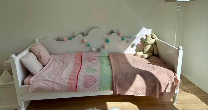90/200 kinderbed van Bopita,, Kinderen en Baby's, Kinderkamer | Bedden, Gebruikt, 180 cm of meer, 85 tot 100 cm, Lattenbodem, Matras