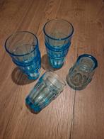 6 blauwe glazen & 1 cocktail glas, Enlèvement