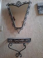 Spiegel met console in smeedijzer, Antiek en Kunst, Ophalen