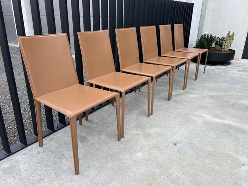 Arper Norma stoelen | leder |, Huis en Inrichting, Stoelen, Zo goed als nieuw, Vijf, Zes of meer stoelen, Leer, Verzenden