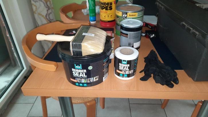 Bison rubber seal 2.5l met lint en borstel, Doe-het-zelf en Bouw, Dakpannen en Dakbedekking, Nieuw, Overige typen, Overige materialen