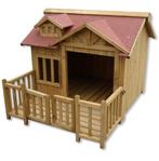 Hondenhok hout | Met veranda | 105 x 94 x 78 cm, Nieuw, Verzenden