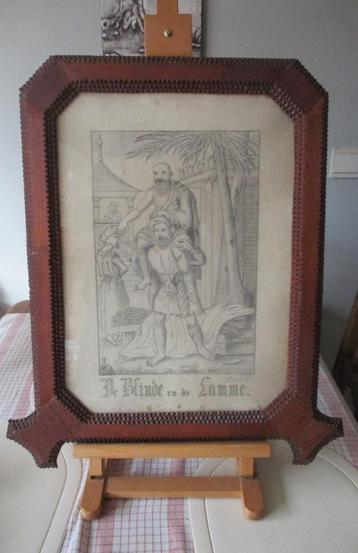   "De blinde en de lamme " Potloodtekening - anno 1903 beschikbaar voor biedingen